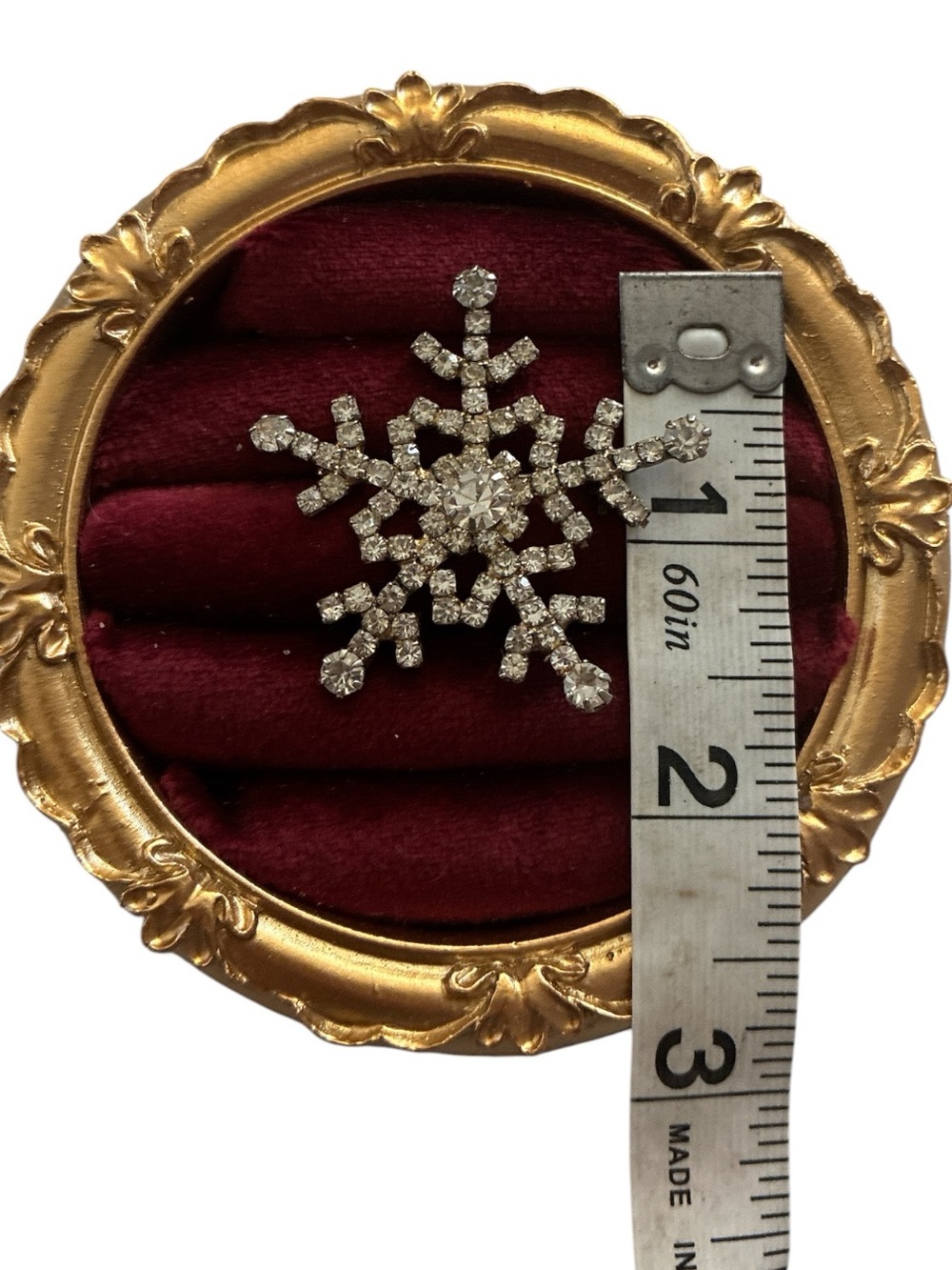 Vintage Rhinestone Snowflake Brooch - Picture 3 of 3